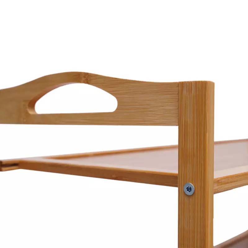 Zapatero de bambú P81, mueble para el hogar con 4 capas y 60 longitudes, se puede utilizar para sala de estar