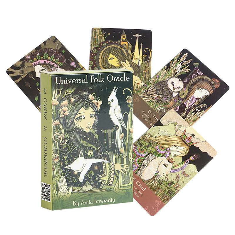 10.3*6cm Oracle Deck Card Universal Folk 44 Cards Full English Verson PDF Guide Book Divination Board Game for Party Playing Car