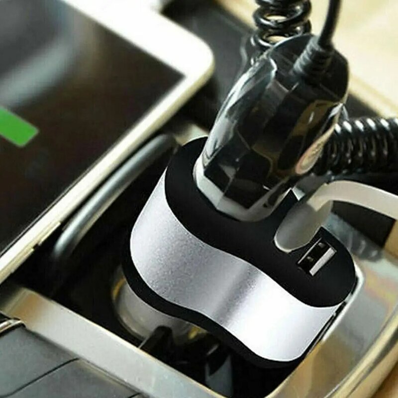 Adaptador de cargador de coche USB Dual 3.1A, 3 puertos, 12-24V, enchufe divisor, encendedor de cigarrillos para IPhone, Cargador rápido de coche
