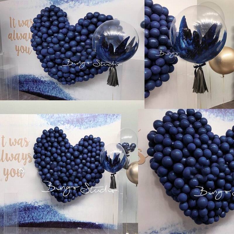 Tinta Azul Látex Helium Air Balloons, Azul Marinho, Aniversário, Decoração do casamento, Fontes do partido, Balões Valentine, 5 ", 10", 12 ", 30Pcs