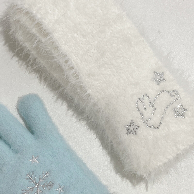 Bufanda de conejo de diamante de Corea para mujer, silenciador cálido de invierno Y2K, Lolita, gótico, diseño Original, accesorios JK, regalo de Año Nuevo