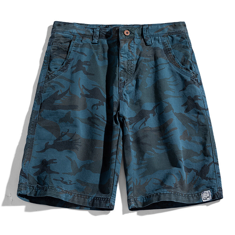 Pantalones cortos de camuflaje para hombre, Shorts masculinos de algodón con múltiples bolsillos, informales, de verano, 2023