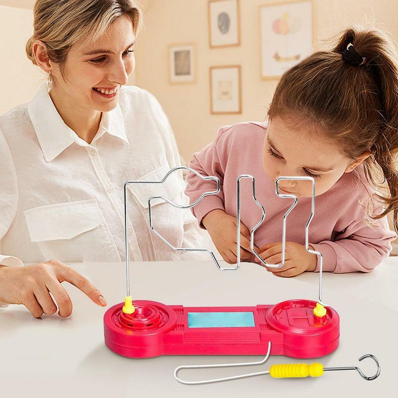 ของเล่นเขาวงกตไฟฟ้าสำหรับเด็กและผู้ใหญ่เกมทักษะลวดของเล่นฝึกความเข้มข้นของ permainan Teka-teki บนโต๊ะเพื่อการศึกษาสำหรับเด็ก