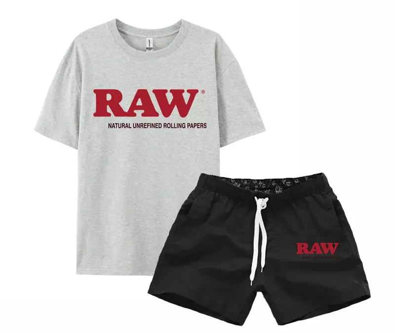 Shorts e camiseta esportiva masculina de manga curta, calças de duas peças, moda secagem rápida, casais, verão