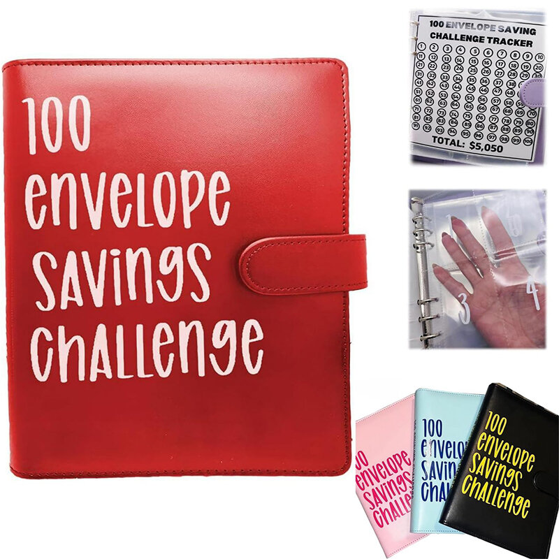 Envelope Challenge Binder com Envelopes em dinheiro, Envelopes em dinheiro, Binder orçamento, maneira fácil e divertida de economizar, $5.050, 100