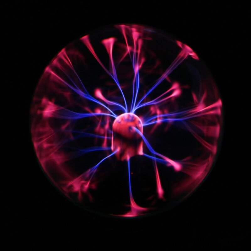 Y1UB New Glass Plasma Ball Hot USB Sphere for Lightning Lamp Light Party Black