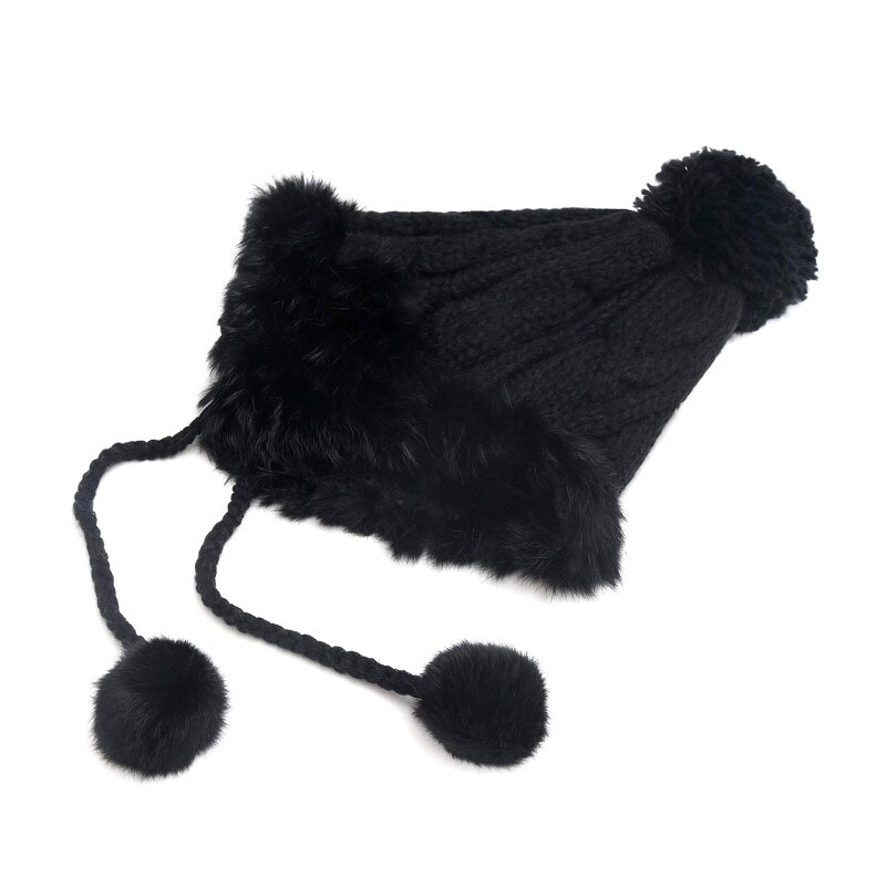 4XBD Soft Plush Hat Cartoon Earflap Cap Cute Slouchy Beanie Hat Warm Plush Fluffy Winter Hat Best Winter Gift for Kids