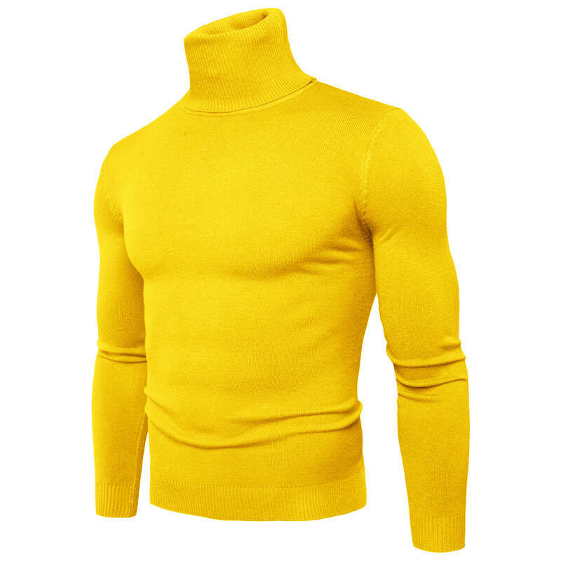 Jumper Sweater warna polos, baju atasan hangat bulu domba untuk musim gugur musim dingin, pakaian rajut lengan panjang pria