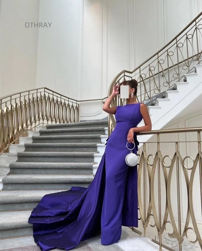 Damska suknia wieczorowa druhna dubajska konkurs suknie na bal maturalny syrenka fioletowa saudyjska imprezowa sukienka bez pleców Saudi