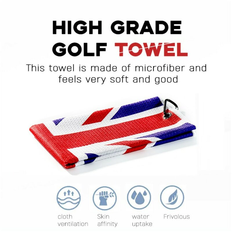 Inglaterra bandeira golfe toalha + clube de golfe sulco limpador escova golfe limpeza kit novo estilo golfe escova de limpeza