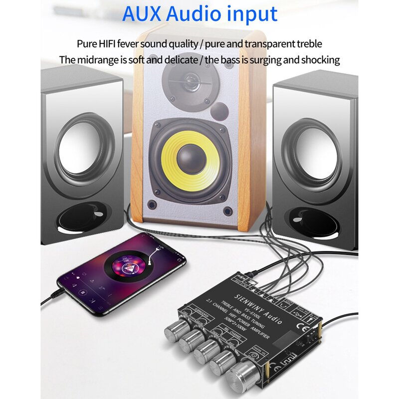 YS-S100L kanał 2.1 wzmacniacz Audio Bluetooth moduł tablicy 50x2 + 100W