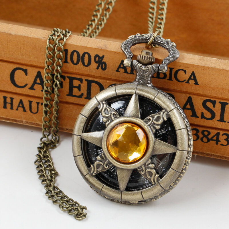 Reloj de bolsillo de cuarzo para mujer, collar steampunk, ahuecado, Vintage, FOB, regalos, envío directo