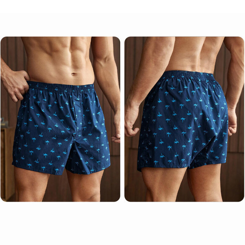 3 pz/pacco 100% cotone pigiameria intimo per uomo 105kg boxer e slip traspiranti larghi stampa moda pantaloni pigiama ad asciugatura rapida