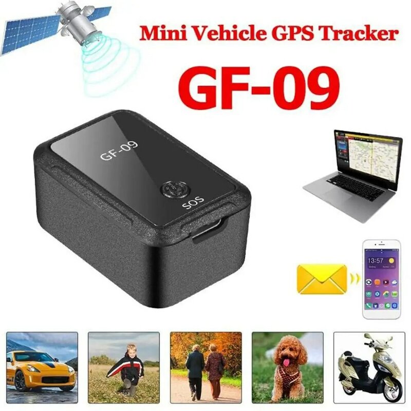 Mini carro magnético GPS Tracker, rastreamento em tempo real, localizador-dispositivo, GF09 GSM