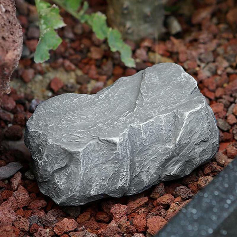 Resina Rock Key Hider Rocha Falsa Estátua da Tartaruga Log Pedras de jardim decorativas com dispositivos de esconder chaves Resistente às intempéries