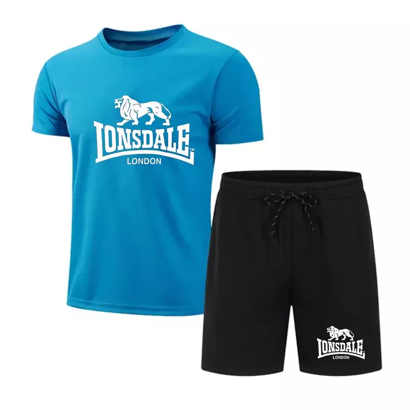 Ensemble de sport imprimé à séchage rapide pour hommes, t-shirt à manches courtes, ensemble de jogging respirant, mode estivale, 2024