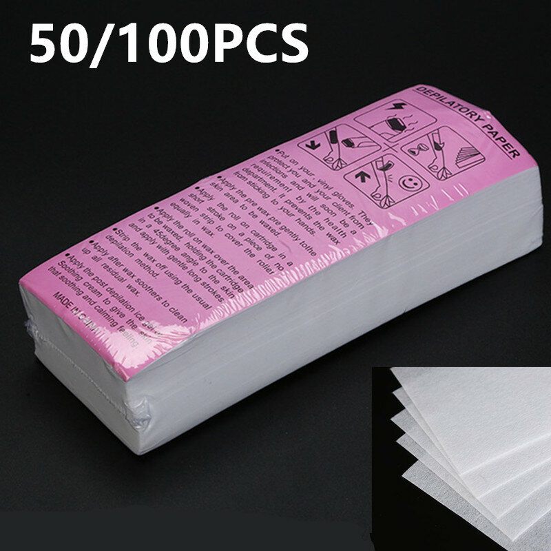 50/100pcs Women Men Hair Removal Wax Paper Nonwoven Body Leg Arm Hair Removal Epilator Wax Strip Paper Roll High Quality 2#