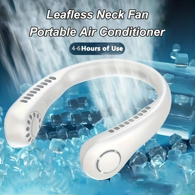 Ventilador de pescoço sem fio Bladeseless, esportes ao ar livre portáteis, Mini refrigeração a ar, pequeno, USB, grande vento Powered, 1200mAh