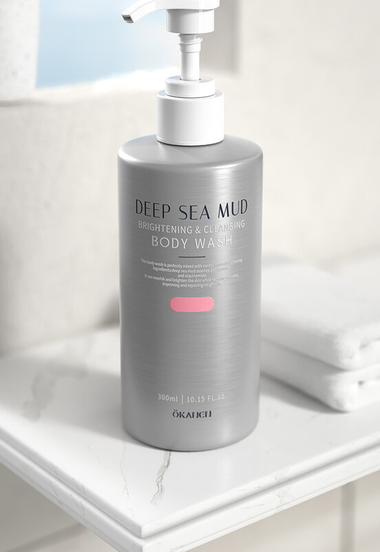 Blanchissant Body Wash Deep Sea Mud, bain lumineux et transparent, gratitude Bain hydratant et parfumé pour le corps, ReLabels, Clean