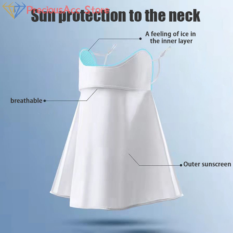 Maschera per la protezione solare in seta di ghiaccio estate UPF50 + copertura per il viso anti-uv sciarpa per ghetta per il collo protezione per il collo traspirante all'aperto maschera per appendere le orecchie