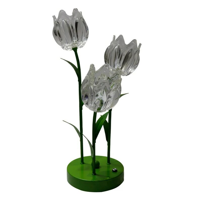 Lampa tulipanowa z włącznikiem dotykowym usb kryształowe dekoracje do domu lampka nocna z lampką dzwonka do orchidei