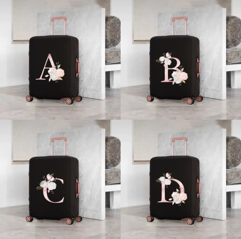 Letras cor-de-rosa capa protetora bagagem elasticidade poeira risco resistente aplicar a 18 accessories 32-32 accessories mala acessórios de viagem