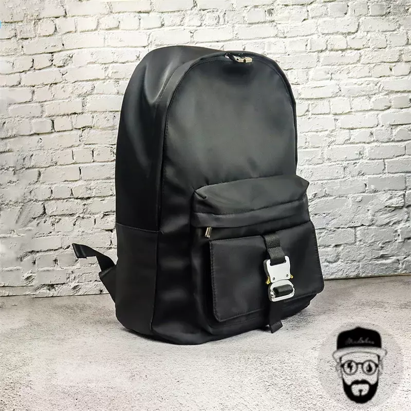 Y2K-mochilas negras ALYX para hombre y mujer, bolso de alta calidad, ajustable a los hombros, 1017, 9SM, con hebilla de logotipo grabado, 1:1