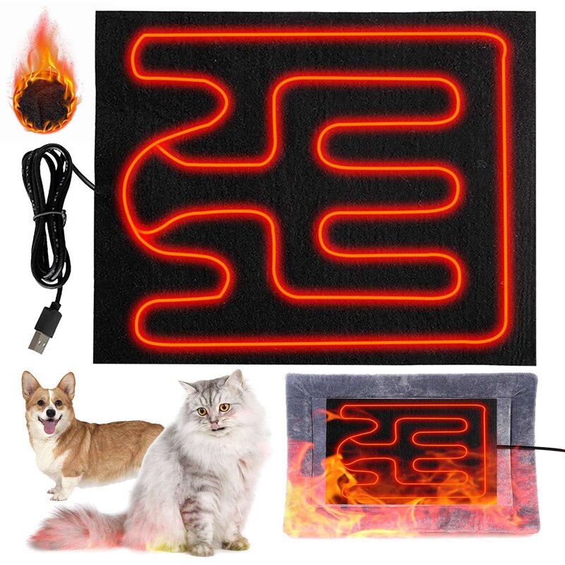 2X poduszka elektryczna dla zwierząt domowych folia grzewcza USB ciepłe składane podgrzewane prześcieradło wodoodporne mata samochodowa zwierzę domowe gad zimowa ciepła wspinaczka
