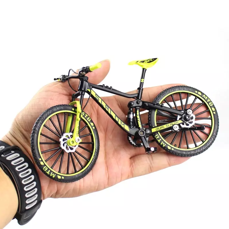 1:10 Mini Alloy Bicycle Model Diecast Metal Finger Racing Mountain Bike Folded Cycling Ornaments Collection Toys For Children