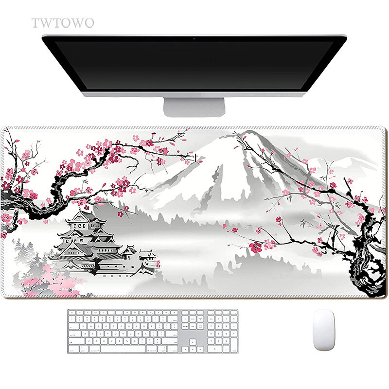 Sakura Japanese Cherry Blossom Mouse Pad Gaming XL Home New HD Mousepad XXL keyboard pad Non-Slip Office Carpet Laptop Mice Pad