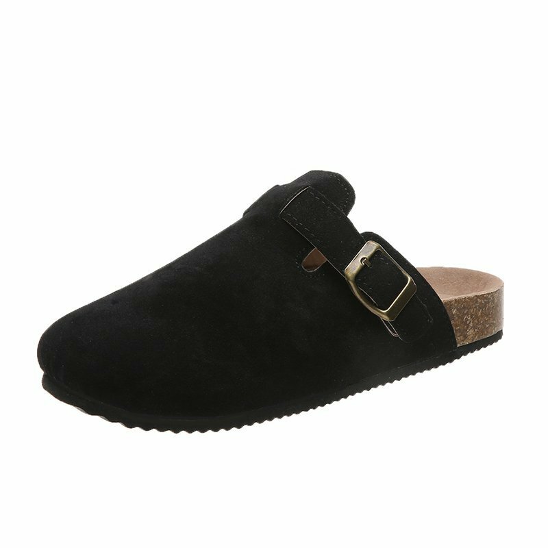 New Comwarm Fur Suede Clogs for Women Fashion Slippers Cork Footbed Mules Men Short Plush Potato Shoes Outdoor Zuecos Mujer