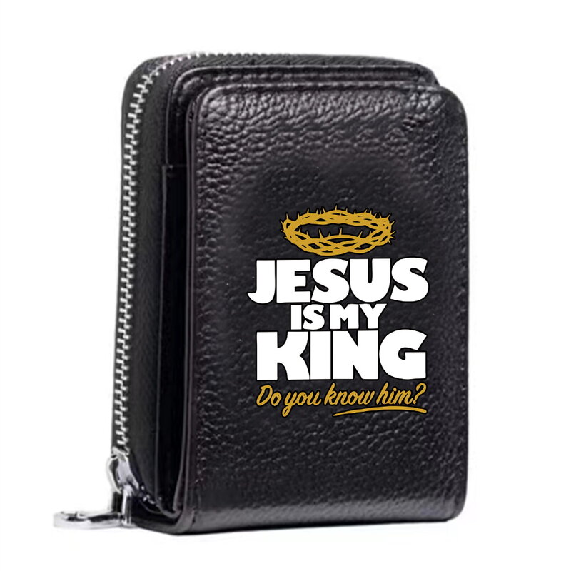 Bolsa de dinheiro de armazenamento de imagem de jesus bolsa de dinheiro carteira pequena carteira de couro de qualidade feminina bolsas titular do cartão