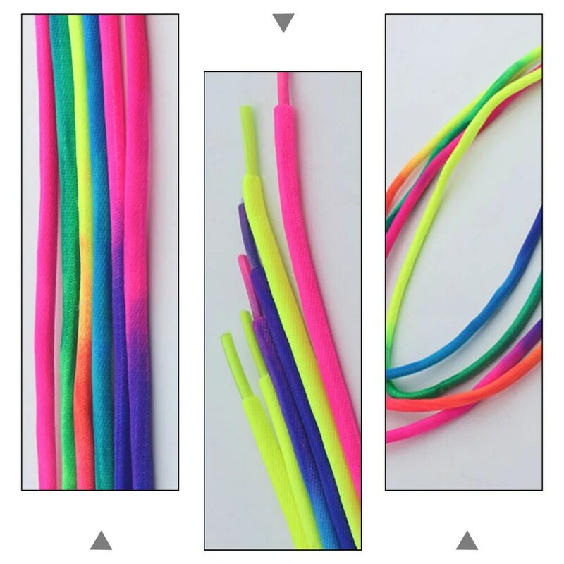 Rainbow Laces Shoelaces for Sneakers Oval Round Fashion Polyester Men and Women