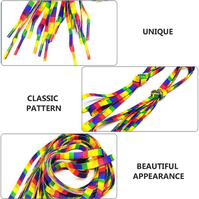 Tęczowe sznurowadła sznurowane pochylnia gradientowa gładkie, elastyczne sznurowadła poliestrowe modne