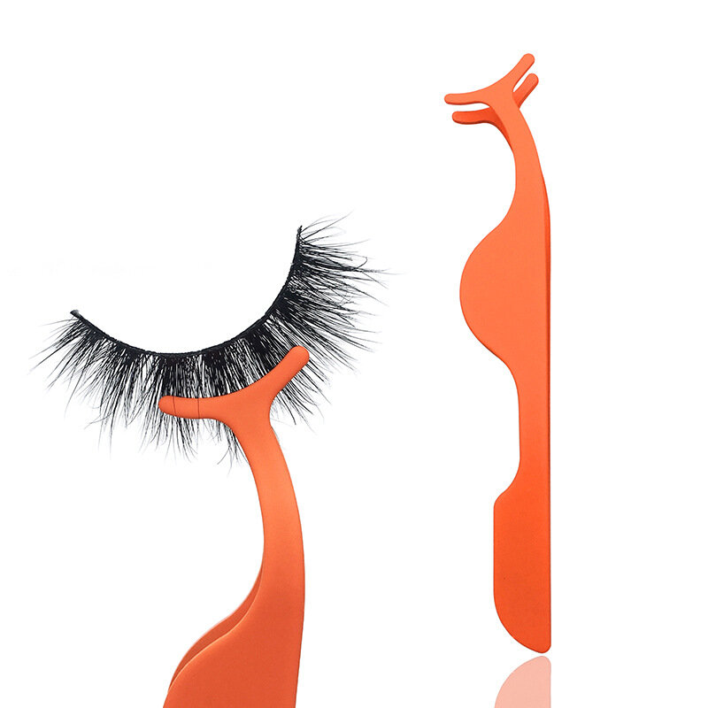 1pc False Eyelash Tweezers Fake Eye Lash Applicator Eyelash Extension Curler Nipper Auxiliary Clip Clamp Makeup Forceps Tools