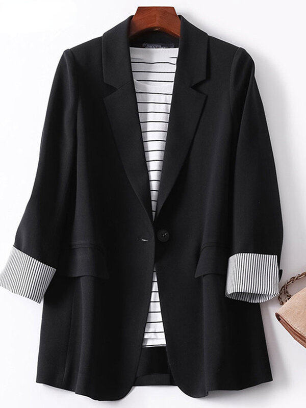 Autumn Elegant Women Work Blazer 2024 New Fashion Solid Tops Suits Dating Holiday Loose Long Sleeve Outwears Coats Oversized