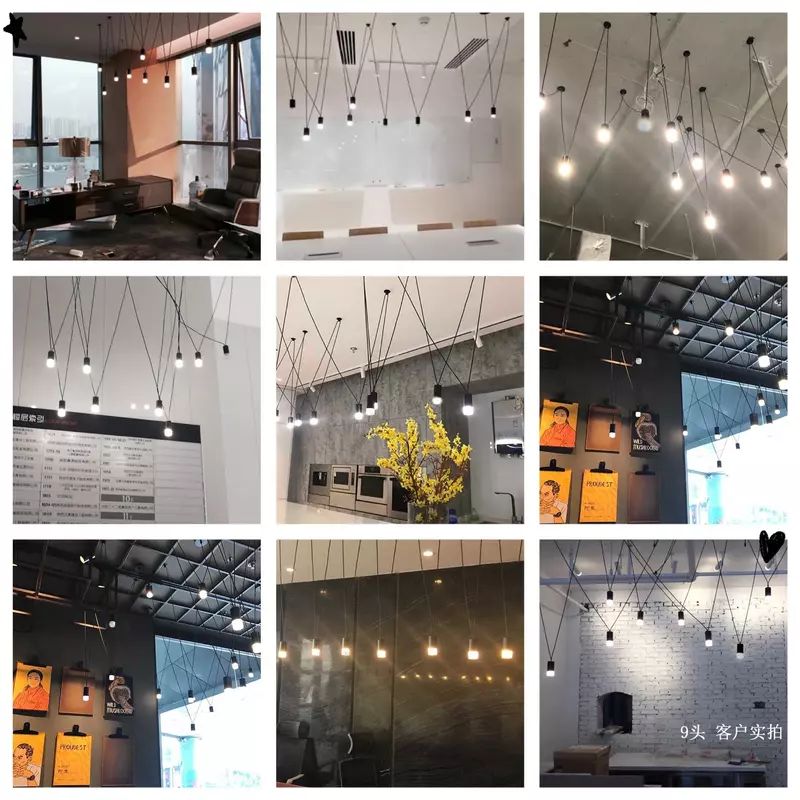 Criativo DIY Linha Pendurado Lâmpada, Design de Fio Longo, LED Pendant Light, luminária para sala de estar, restaurante, quarto, escadas