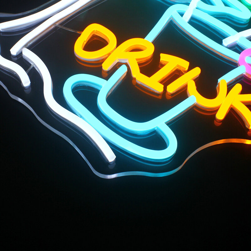 Beach Drink Neon Led Sign Acrylic Board Lights Logo USB Powered Wall Lamp For Beer Bar Decor Party Pub Night Club Dimmable Neon