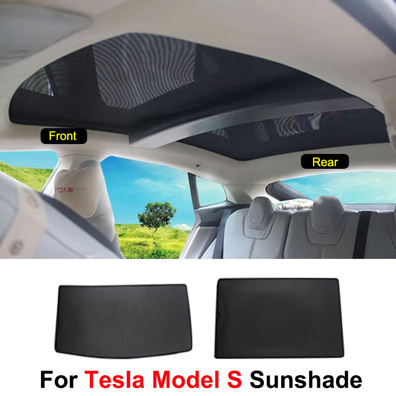 Sunroof Sunshade para Tesla Model S, Sunroof Mesh, Front Rear Sun Roof, Acessórios Sunshade, SUV Isolamento Sombra