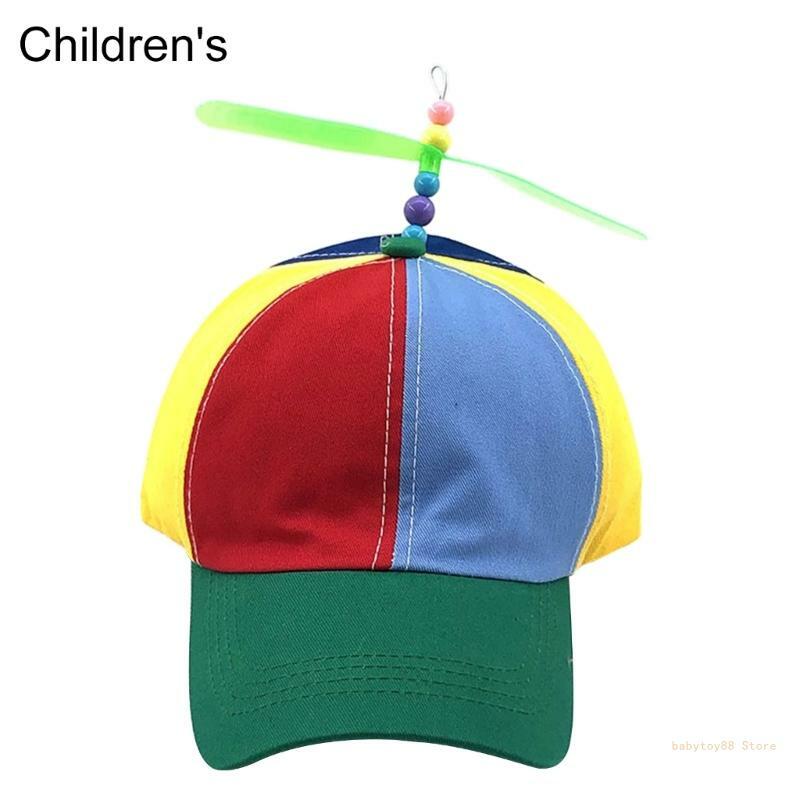 Y4UD Cappello baseball elicottero rimovibile festa Cappello sole divertente genitore figlio Cappello sole