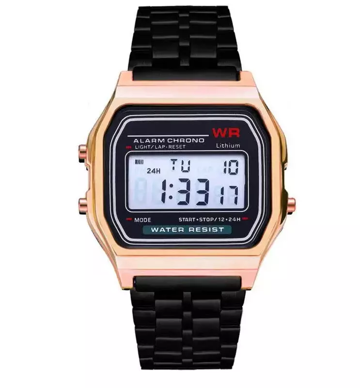 F91W cyfrowe zegarki na rękę dla dzieci wielofunkcyjny Alarm zegar elektroniczny zegarek dla dzieci zegarki ze stali nierdzewnej LED stoper