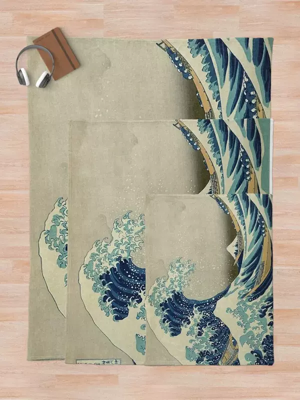 ผ้าห่มขนแกะคานากาว่าขนาดใหญ่-คัตสึชิกะ Hokusai ผ้าห่มขนตลกของขวัญเคลื่อนไหว
