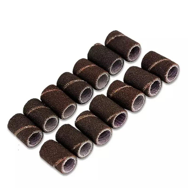 50PC/lot Mounted Cylindrical Grinding Heads Abrasive Sleeves Sanding Bands 80#120#180# For Nail Drill Manicure Tools slijpschijf