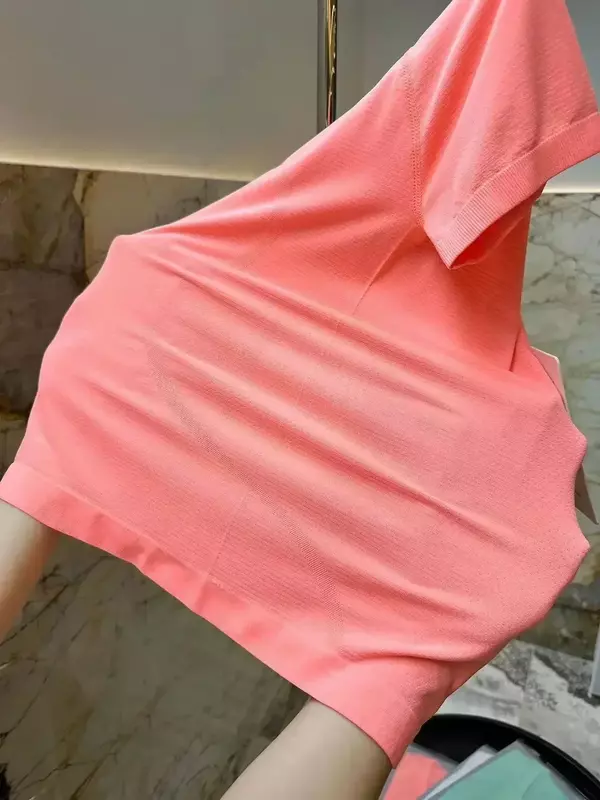 Lemon Women rapidly Tech versione corta maglietta sportiva a maniche corte Quick Dry traspirante alta elastico Yoga Fitness Running Top