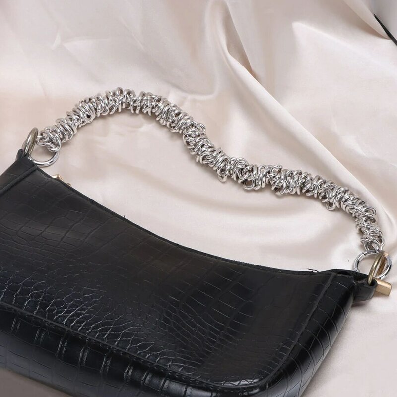 Изысканная Асимметричная цепочка для сумок с металлической ручкой для сумки на плечо, запасные части для женской сумки, аксессуары для женской сумки, ремешок для короткой сумки 35 см