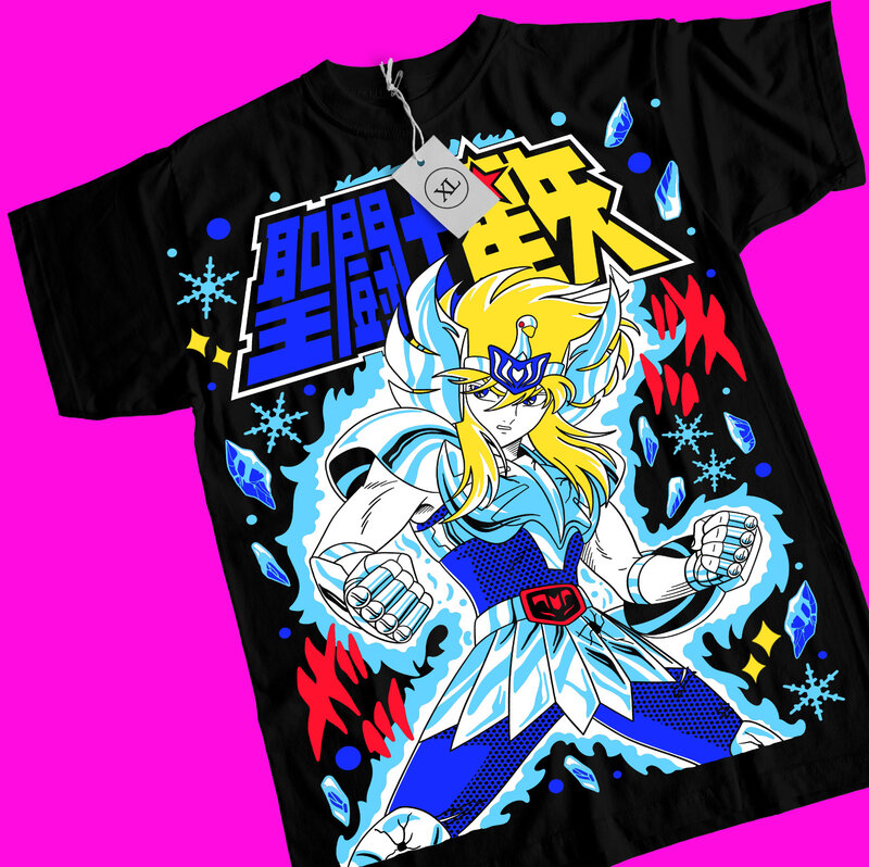 Saint Seiya Hyoga T-shirt, zodiac knights, ikki, manga, anime, shun,shiryu Tee