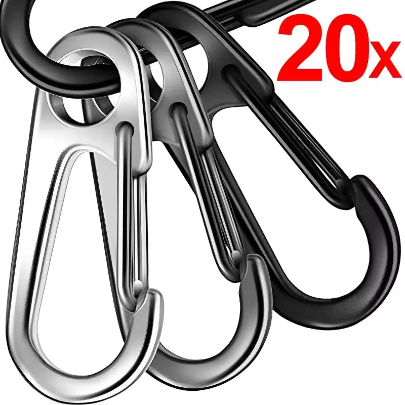 5/20pcs Lobster Clasp Buckle Keychian Mini Carabiners Outdoor Camping Hiking Buckles Alloy Spring Snap Hook Key Holder Tool Clip