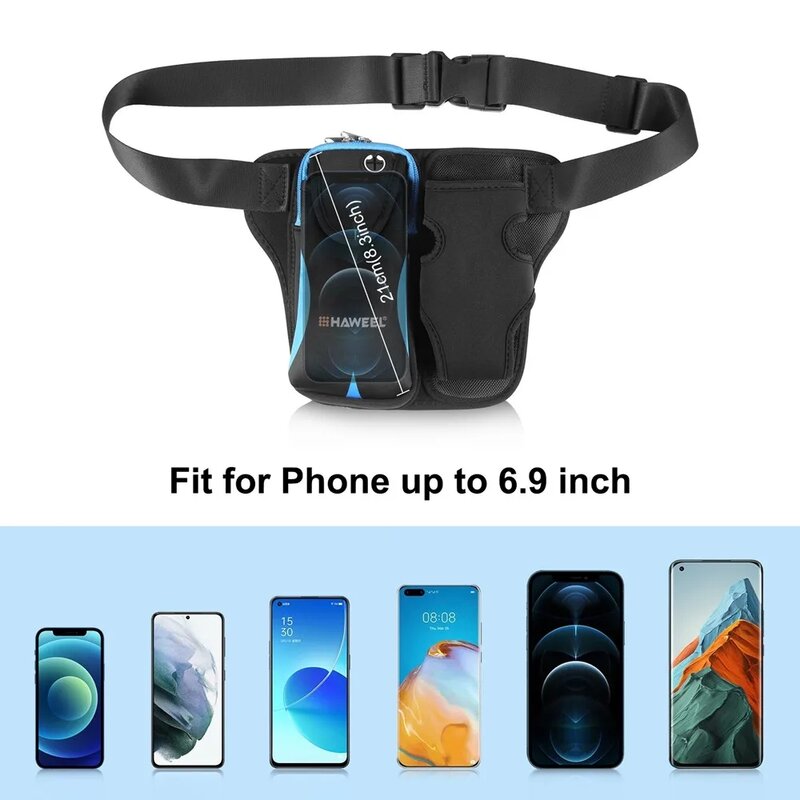 Unisex Phone Storage Bags Outdoor Fanny Pack Hiking Camping Biking Waterproof Waist Pack Water Bottle Holder Jogging Sports Bag