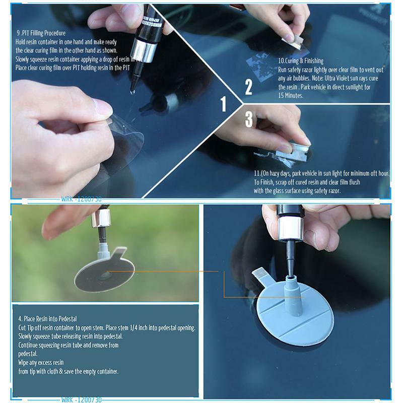 DIY Car Windshield Repair Kit Tools Auto Glass Windscreen Repair Set Give Door Handle Protective Decorative Stickers