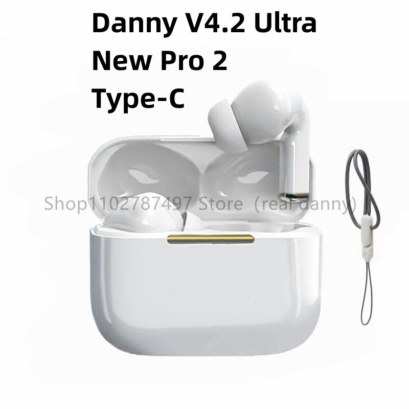 Danny V4.2 Ultra słuchawki douszne TWS ANC Bluetooth, sterowanie dotykowe słuchawki bezprzewodowe z mikrofonami Sport wodoodporne słuchawki